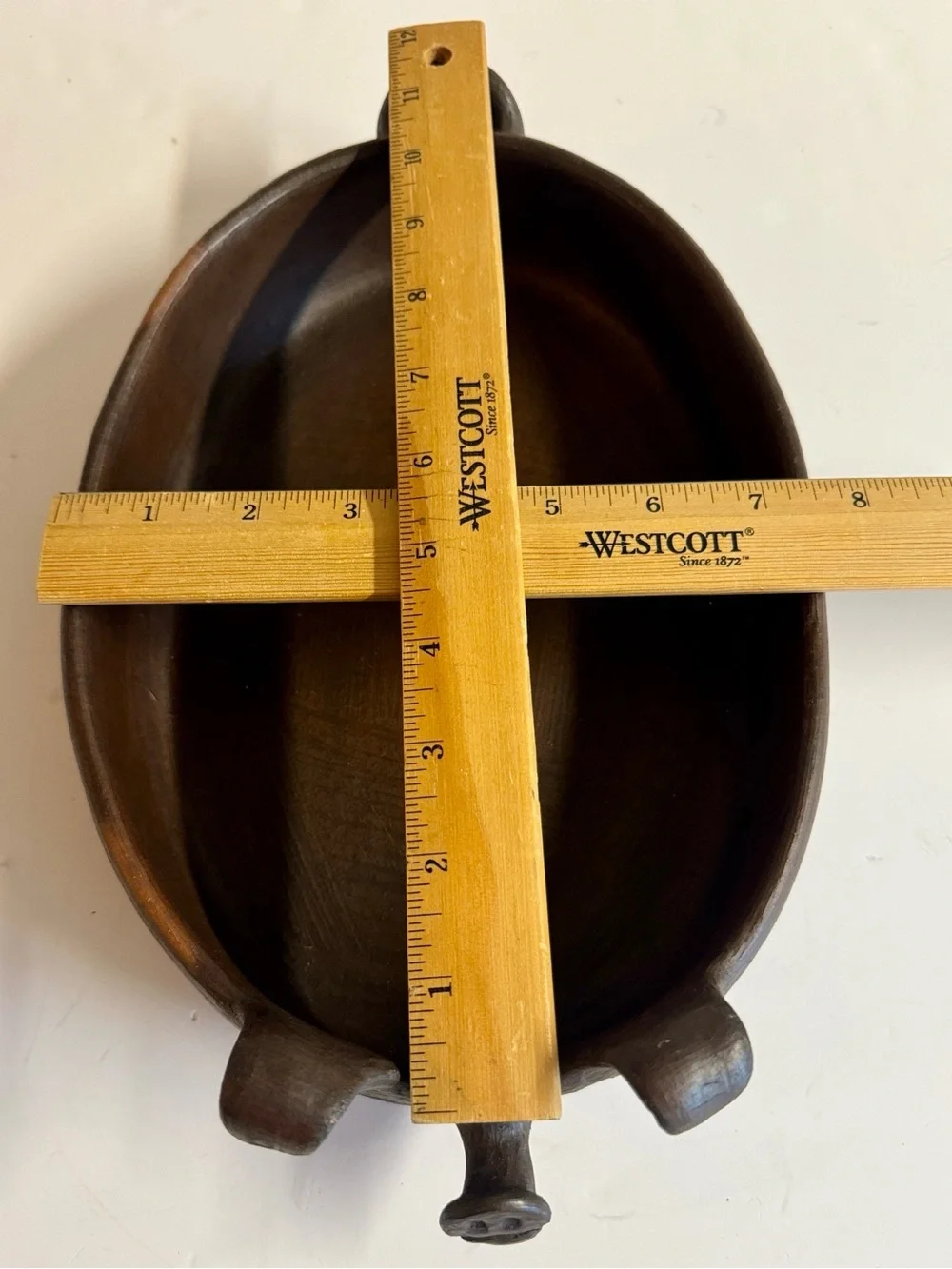 Vtg. Chilean Pomaireware Brown Clay Pig Shaped Baking Dish.Rustic Home Dining
